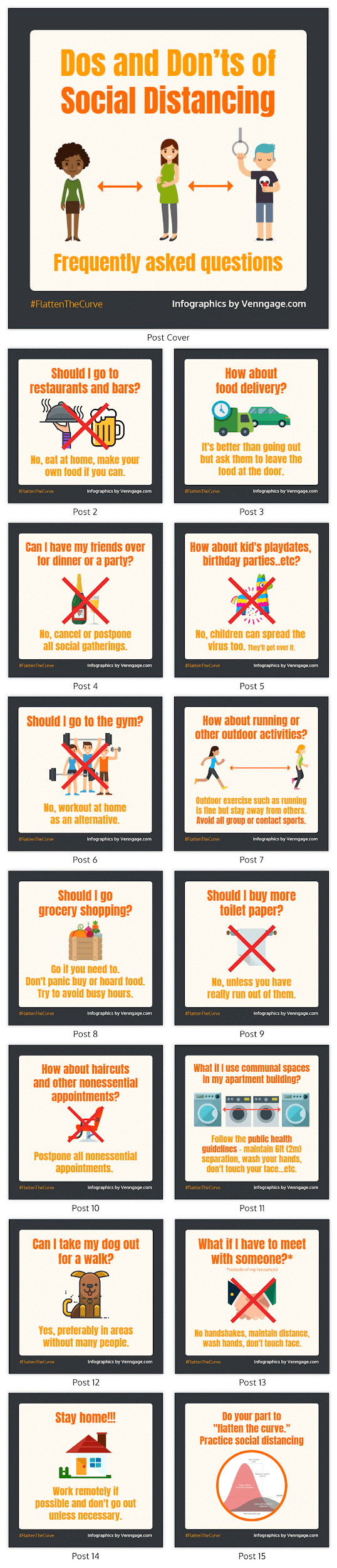 Dos and Don'ts of Social Distancing FAQs_Venngage infographic Dos and Don'ts of Social Distancing FAQs